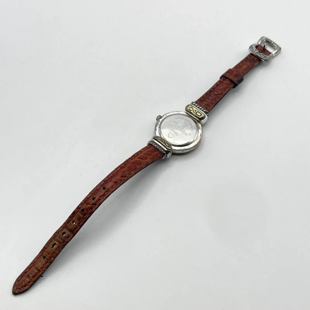 Brighton Cody Women's Watch 24mm Silver Gold Tone Reversible New Battery 7.5
